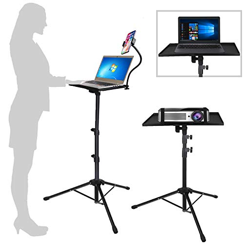 Projector Tripod Stand with Laptop Desk and Phone Holder