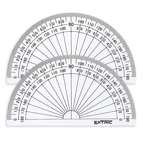 Protractor for Geometry, 4 Inch Clear Plastic