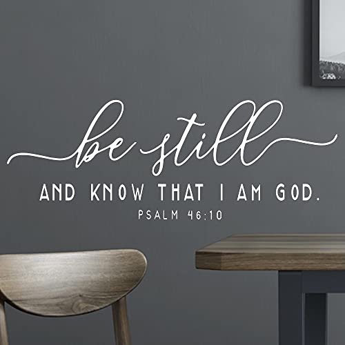 Psalm 46:10 Carved Vinyl Wall Decal - White