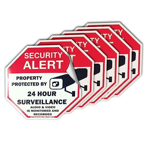 Psyfer® (Fade-Free) 6 Pack Security Stickers [USA Made]