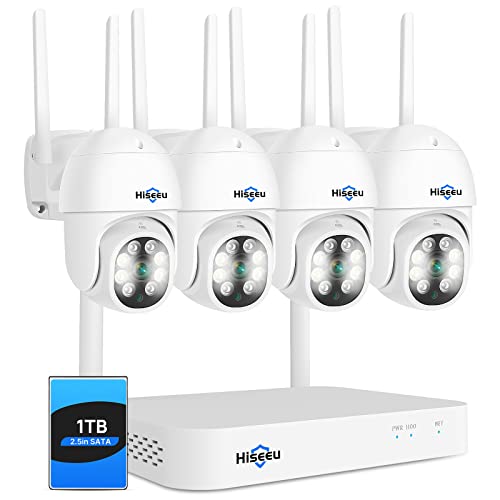  Hiseeu 3MP Wireless Security Camera System with Two Way Audio