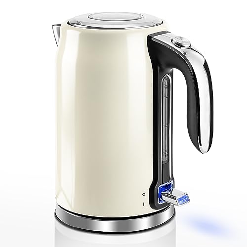 Pukomc 1.7L Stainless Electric Tea Kettle with Water Window