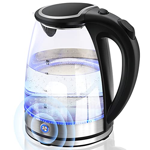 Electric Kettle Temperature Control Glass Hot Water Boiler with 4Colors  LED,1.7L