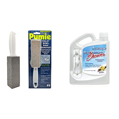 PUMIE Toilet Bowl Ring Remover & Wet & Forget Shower Cleaner Bundle