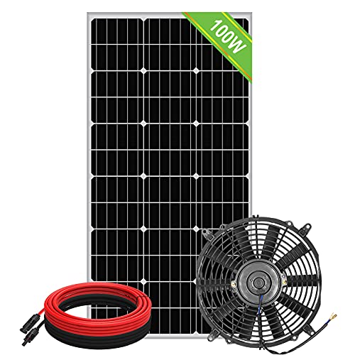 Solar Powered Attic Vent Fan System with 100W Panel