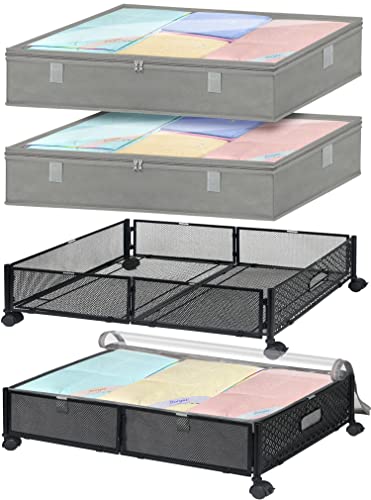 Punemi Under Bed Storage with Wheels and Removable Bags