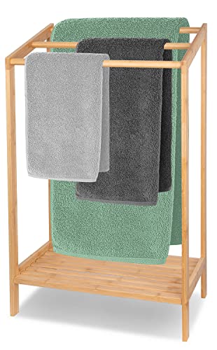 Purbambo 3 Tier Bamboo Towel Rack with Bottom Shelf