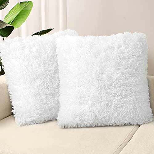 Pure White Fluffy Pillow Covers