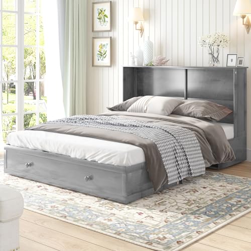 PUREMIND Murphy Bed Queen Size with Storage