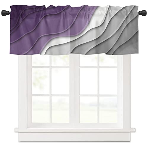 Purple and Gray Curtain Valance