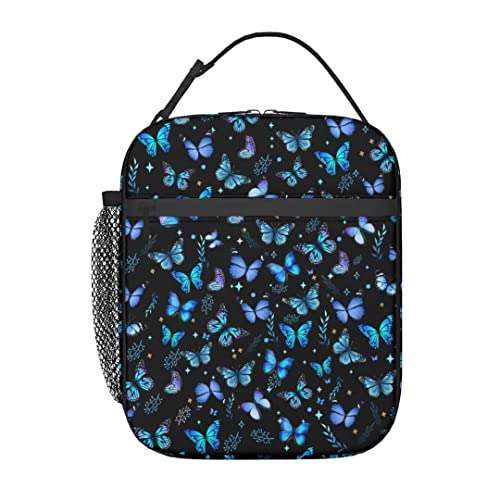 Purple Butterfly Lunch Box Insulated Lunch Bag