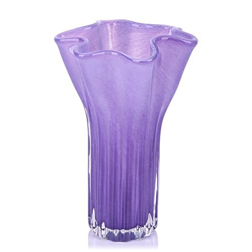 Purple Glass Art Flower Vase