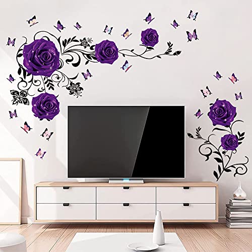 Purple Rose Wall Stickers