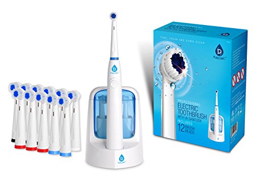 Pursonic RET200 Electric Toothbrush with UV Sanitizer, 12 Brush Heads