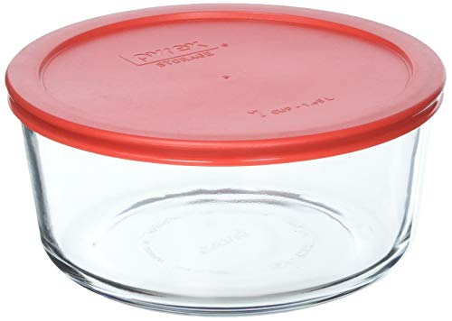 Pyrex 7 Cup Storage Plus Round Dish with Plastic Cover