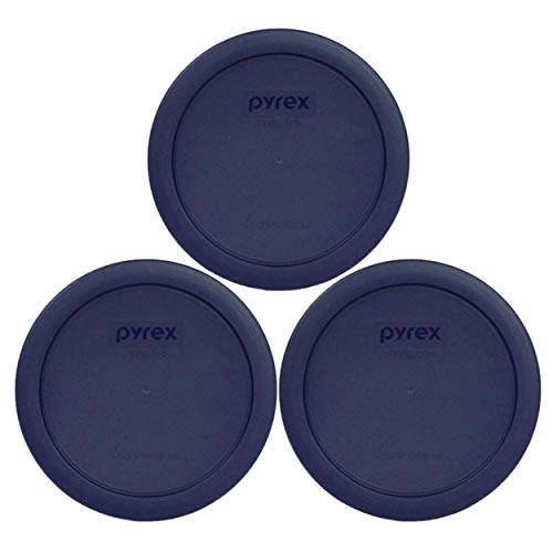 Pyrex (2) 7203 7-Cup Glass Bowls & (2) 7402-PC 6/7-Cup Bright Green Lids