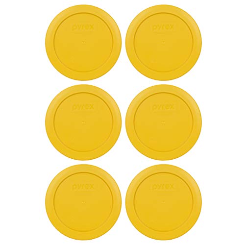 Pyrex Bundle - 7200-PC 2-Cup Butter Yellow Plastic Food Storage Lids