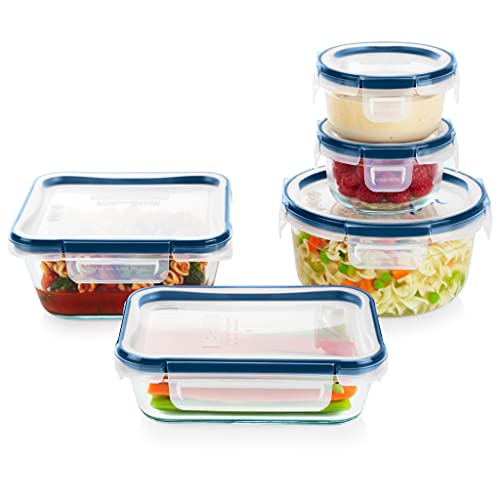 Pyrex Freshlock 10-Piece Airtight Glass Food Storage Container Set