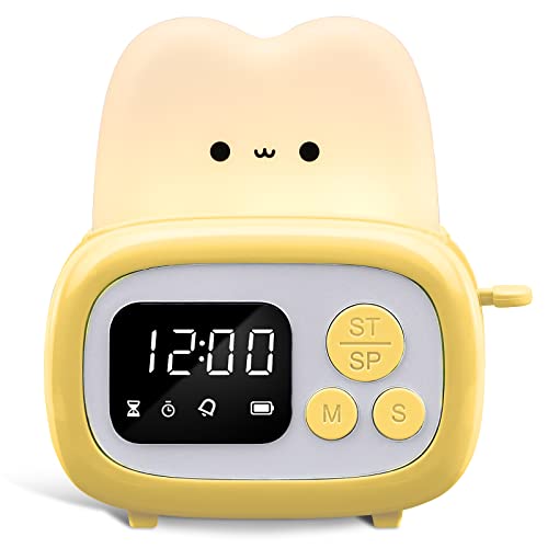 QANYI Cute Timer with Clock and Night Light