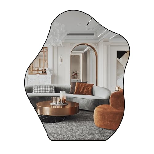 QDSSDECO Wavy Asymmetrical Wall Mirror for Living Room & Bedroom