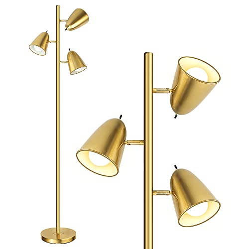 QiMH Tree Floor Lamp with 3 Adjustable Arms