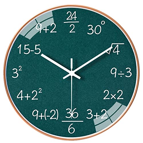 QINFIEY 12 Inch Math Wall Clock