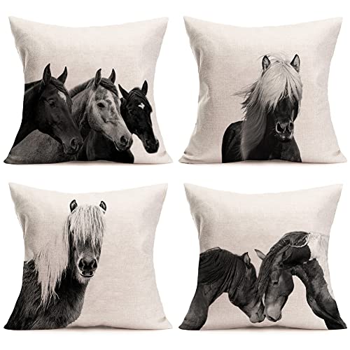 Qinqingo Wild Animal Horse Throw Pillow Covers