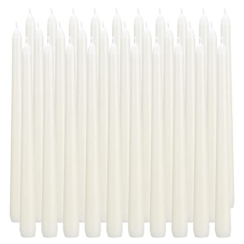 qinxiang 30 Pack Ivory Taper Candles, 10 inch