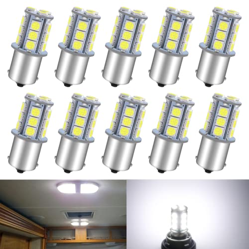 Qoope 1156 LED Bulb Pack of 10 - Super Bright RV Light Bulbs Replacement