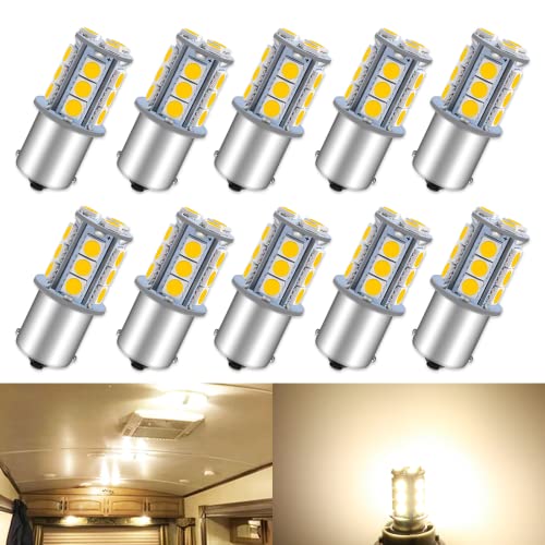 Qoope 1156 LED Bulb Warm White 1141 LED Bulbs RV Light Bulbs Interior 1073 7506 1003 BA15S Bulb