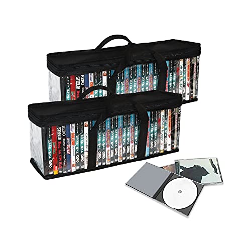 QTART DVD Storage Case - Convenient Travel Case Holder Organizer for Media