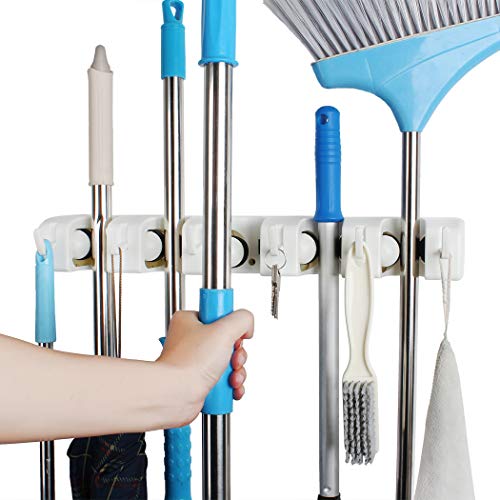 QTJH Broom and Mop Holder - Efficient and Reliable Cleaning Tools Storage