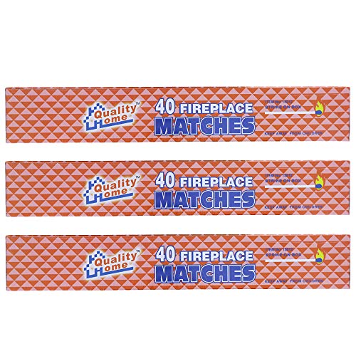 Long Wooden Fireplace Matches - 11" Matches, 40 in Each Box (3)