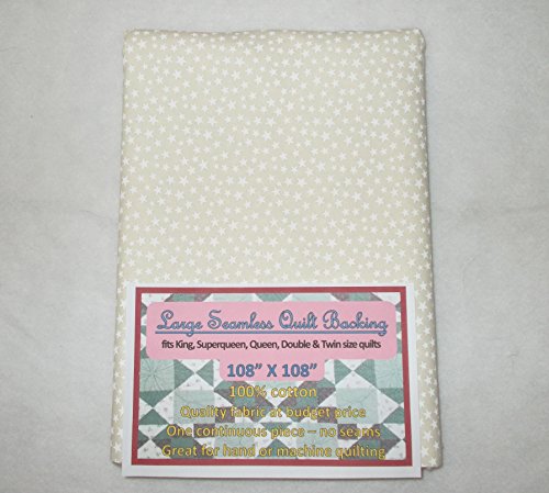 Quilt Backing, Large, Seamless, White on Cream Small Stars, C49188-A02