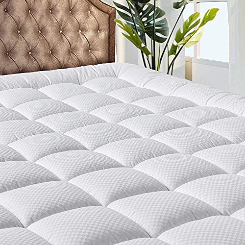 Quilted Fitted Twin XL Mattress Pad Cooling Breathable Fluffy Soft Pad