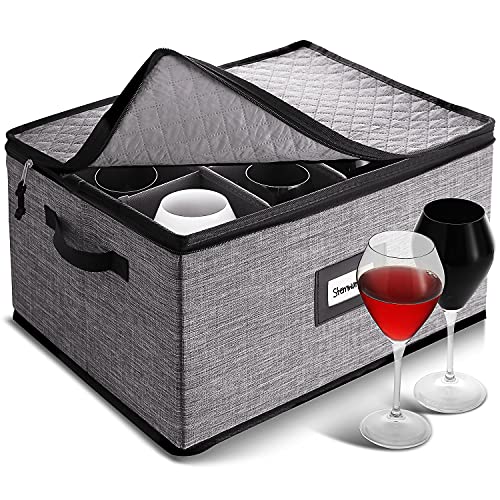Quilted Wine Glass Storage Box