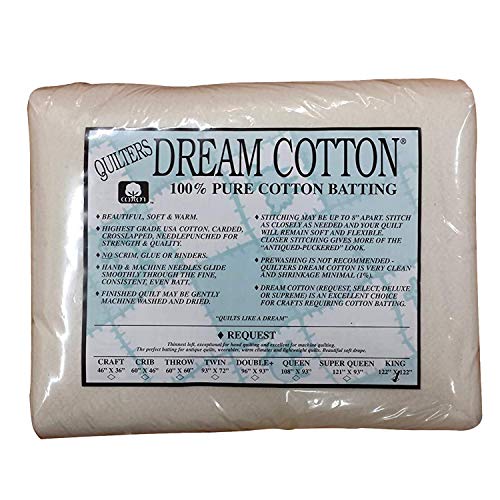 VITAVELAAA King Size 100% Cotton Batting - Perfect for DIY Quilting Projects