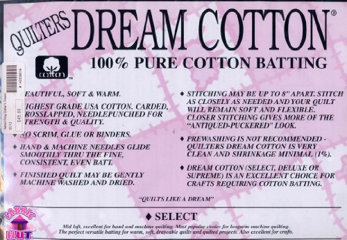 Quilters Dream Natural Cotton Batting Select Loft - Crib