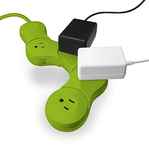 Quirky Pivot Power 2.0 Junior -Flexible and Bendable 4 Outlet - Green