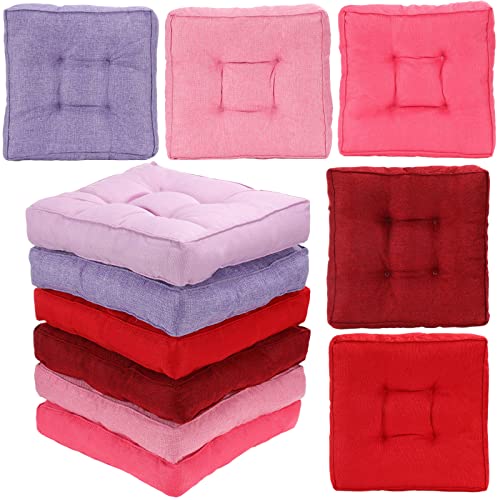 Qunclay Outdoor Floor Pillows: Solid, Soft, Tufted, 15.7'' x 15.7'', 6 Colors