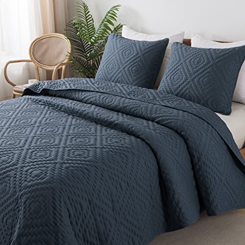 R.SHARE Navy Blue Twin Size Quilt Bedding Set