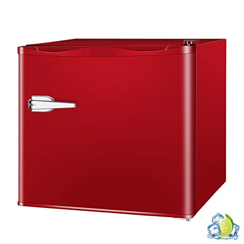 R.W.FLAME 1.2 Cu.ft Compact Freezer with Adjustable Temperature Control (Red)