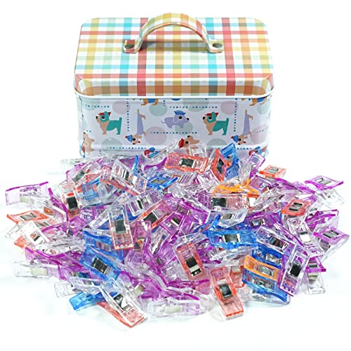 RAGNAROS Sewing Clips 110 Pack with Tin Box, Assorted Colors