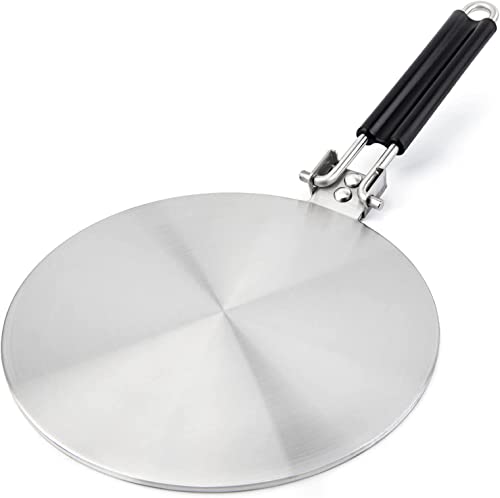Induction Plate Adapter for Glass Cooktop Heat Diffuser for Electric Gas  Glass Stove with Detachable Handle, 9.45 Inches