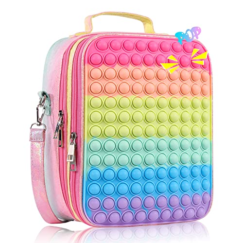 Rainbow Push Bubble Girls Lunch Box