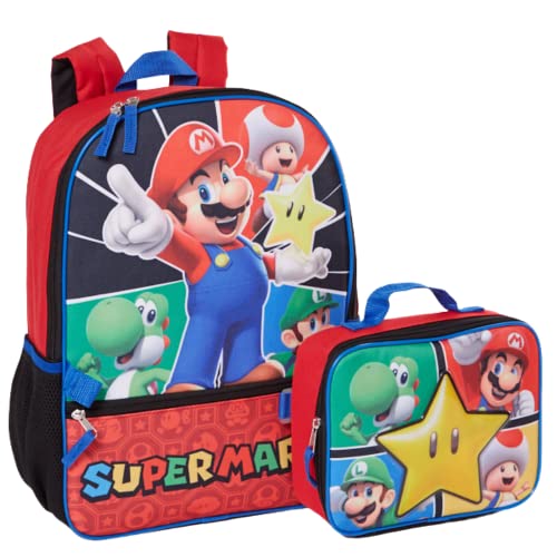 Super Mario Luigi Toad Yoshi Dual Compartment Insulated Lunch Box Lunch Bag  Soft Kit Cooler