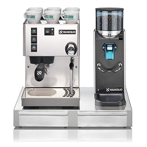 Rancilio Silvia M V6 and Rocky Bar Combo (Silver, Doserless with Base)