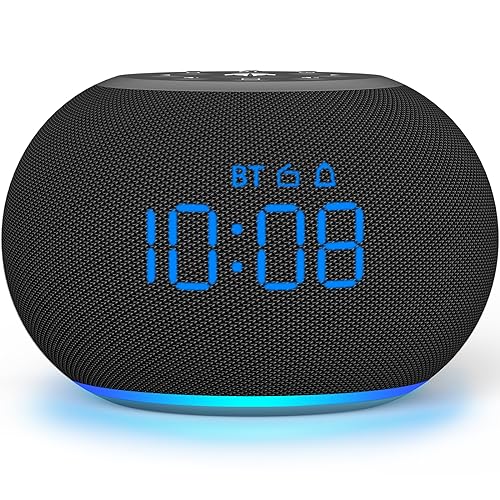 REACHER Auto Dimmable Digital Alarm Clock with Bluetooth Speaker, FM Radio