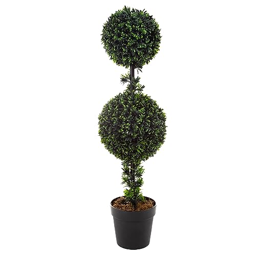 Realistic Double Ball Style Faux Plant for Indoor/Outdoor Decor
