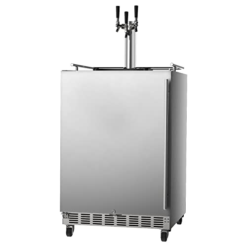 REALONE Stainless Steel Beverage Refrigerator & Full Size Kegerator 2 in 1